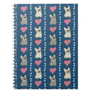 Cute dogs, Frenchie, hearts, and bones Notitieboek