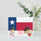 Cute Dogs Hallo uit Texas! Briefkaart (Staand voorkant)