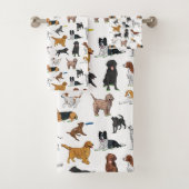 Cute Dogs Illustrator Pattern Bad Handdoek (Insitu)