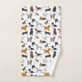 Cute Dogs Illustrator Pattern Bad Handdoek (Handdoek)