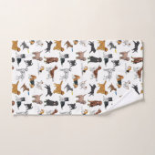 Cute Dogs Illustrator Pattern Bad Handdoek (Handdoek)