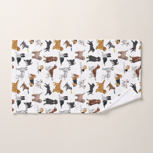 Cute Dogs Illustrator Pattern Bad Handdoek (Handdoek)