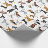 Cute Dogs Illustrator Pattern Cadeaupapier (Hoek)