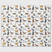 Cute Dogs Illustrator Pattern Cadeaupapier (Vlak)