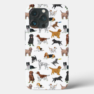 Cute Dogs Illustrator Pattern iPhone 13 Pro Hoesje