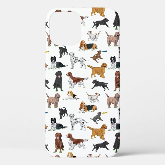 Cute Dogs Illustrator Pattern Case-Mate iPhone Case (Achterkant)