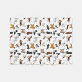 Cute Dogs Illustrator Pattern Fleece Deken (Voorkant (Horizontaal))