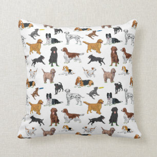 Cute Dogs Illustrator Pattern Kussen