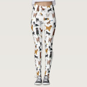 Cute Dogs Illustrator Pattern Leggings (Voorkant)