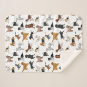 Cute Dogs Illustrator Pattern Sherpa Deken (Voorkant (horizontaal))