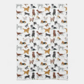 Cute Dogs Illustrator Pattern Theedoek (Verticaal)