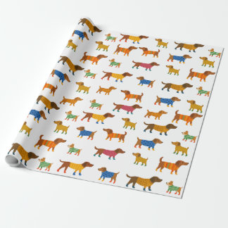 Cute Dogs in Sweaters Wrapping Paper Cadeaupapier