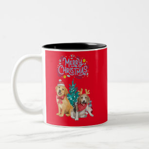 Cute dogs kermas tweekleurige koffiemok