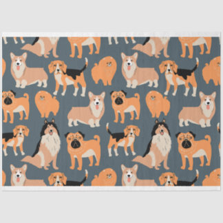 Cute Dogs Pattern #02 Tissuepapier