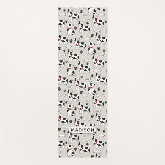 Cute Dogs Pattern, aangepaste naam yoga mat (Voorkant)
