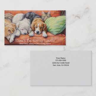 Cute Dogs Pet Sitting Service Visitekaartje