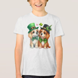 Cute Dogs St. Patrick's Day Design-67538 Hoodie Tri-Blend Shirt
