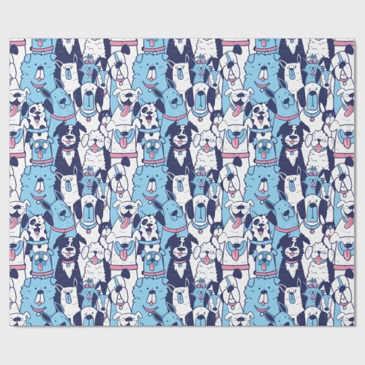 Cute Dogs Wrapping Paper Cadeaupapier (Vlak)