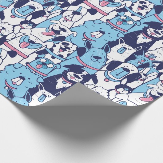 Cute Dogs Wrapping Paper Cadeaupapier (Hoek)