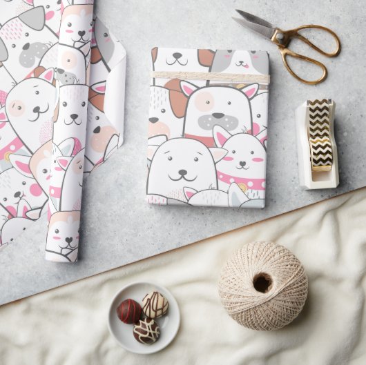 Cute Dogs Wrapping Paper Cadeaupapier (Crafts)