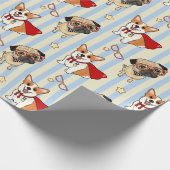 Cute Dogs Wrapping Paper Cadeaupapier (Hoek)
