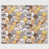 Cute Dogs Wrapping Paper Cadeaupapier (Vlak)