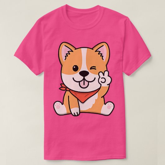 Cute DogWelsh Corgi T-shirt (Design voorkant)
