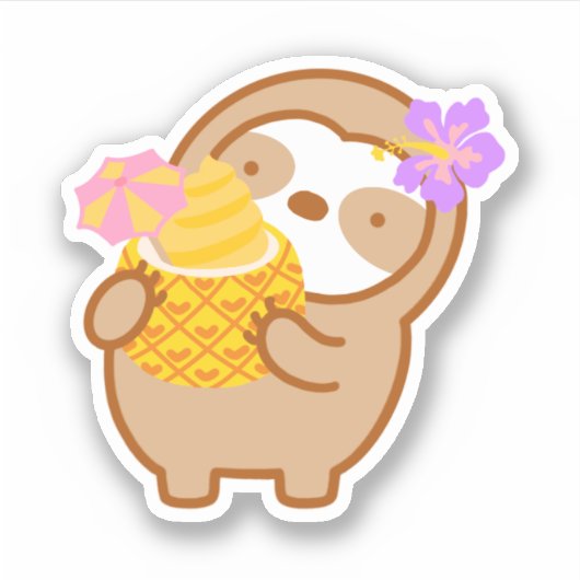 Cute Dole Whip Pineapple Soft Serve Sticker (Voorkant)