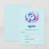 Cute Dolfijn Zeewezen Bruiloft RSVP Kaartje (Voorkant / Achterkant)