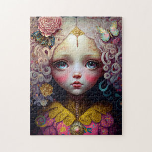 Cute Doll Girl Pink Hair Legpuzzel