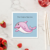 Cute Dolphin, aangepast tekstpapier, servetten (Insitu)