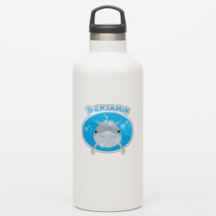 Cute dolphin bubbles cartoon illustratie sticker