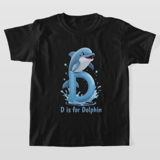 Cute Dolphin Kids T-Shirt | D is for Dolphin Alpha