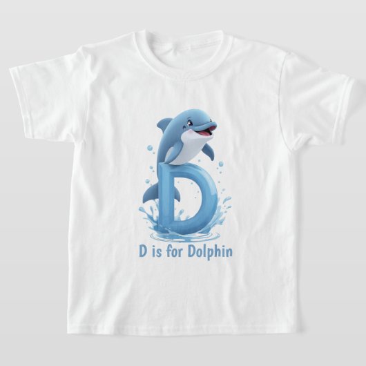 Cute Dolphin Kids T-Shirt | D is for Dolphin Alpha (Poser)