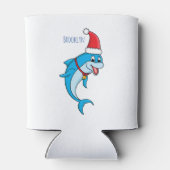Cute dolphin met Santa hat cartoon Blikjeskoeler (Achterkant)