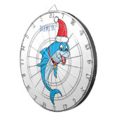 Cute dolphin met Santa hat cartoon Dartbord (Voorkant Rechts)