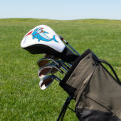 Cute dolphin met Santa hat cartoon Golfheadcover (Insitu)