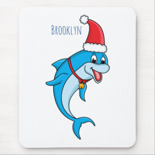 Cute dolphin met Santa hat cartoon Muismat