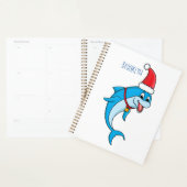 Cute dolphin met Santa hat cartoon Planner (Display)