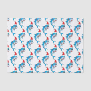 Cute dolphin met Santa hat cartoon Tissuepapier