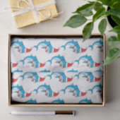 Cute dolphin met Santa hat cartoon Tissuepapier (Geschenk)