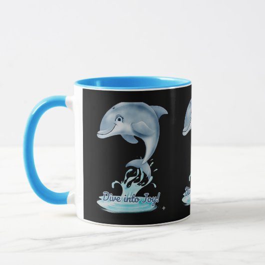 Cute Dolphin Mug – Dive into Joy | Retro Ocean Aes (Gauche)