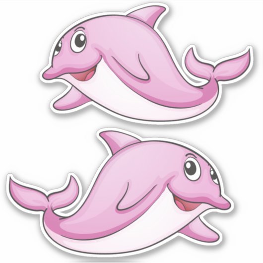 Cute Dolphin-stickers Sticker (Voorkant)