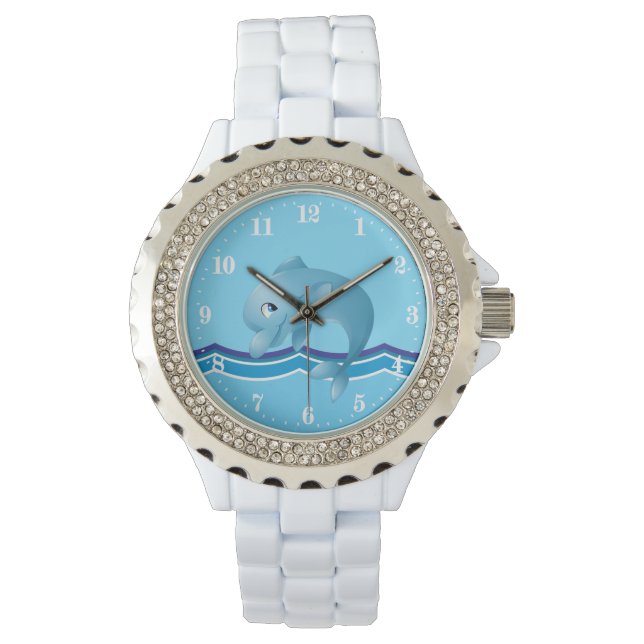 Cute dolphin strand lovers Watch Horloge (Voorkant)