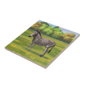 Cute Donkey Grey Burro in Pasture Tegeltje (Zijkant)