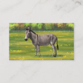 Cute Donkey Grey Burro in Pasture Visitekaartje (Voorkant)