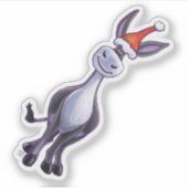 Cute Donkey Kerstmis Sticker (Voorkant)