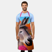 Cute Donkey met bloeiende cactus Schort (Gedragen)