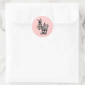 Cute Donkey Ronde Sticker (Tas)