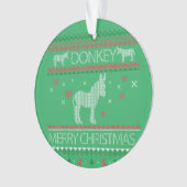Cute Donkey Ugly Sweater Christmas Holiday Winter Ornament (voorkant)